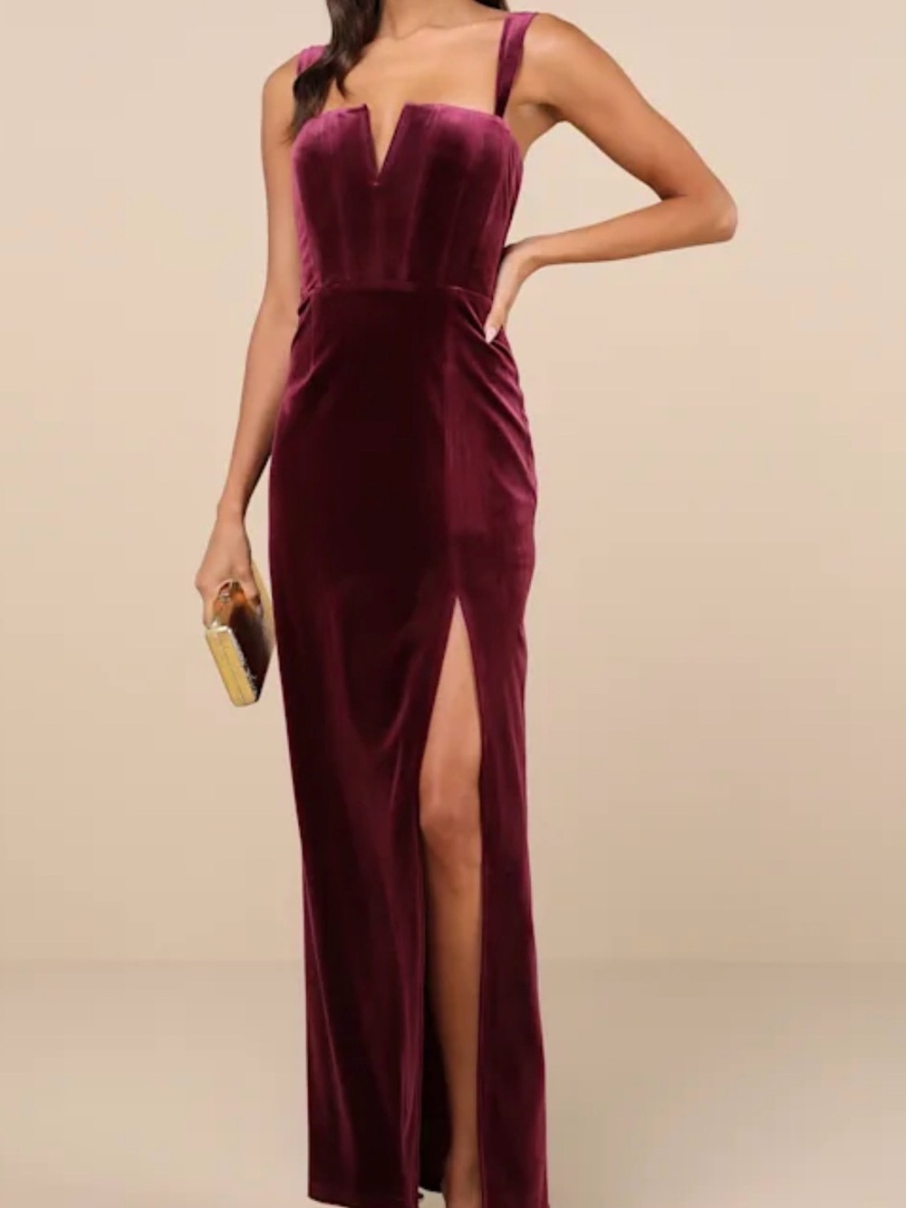 Lulu's Dark Berry Velvet Dress
